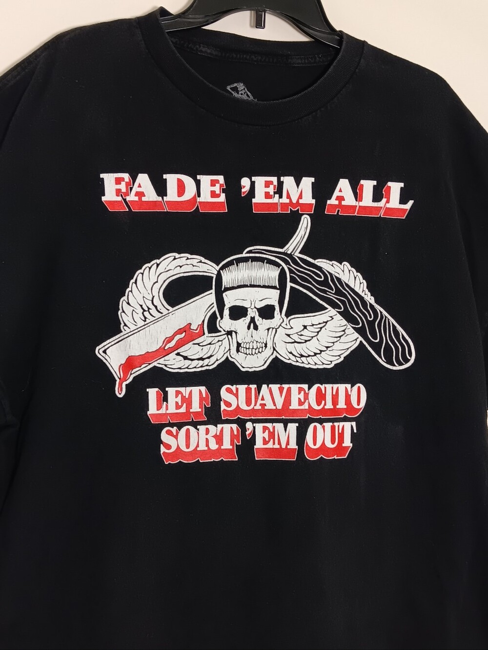 Disney Black Crewneck Sweatshirt with Red and White Skull Graphic